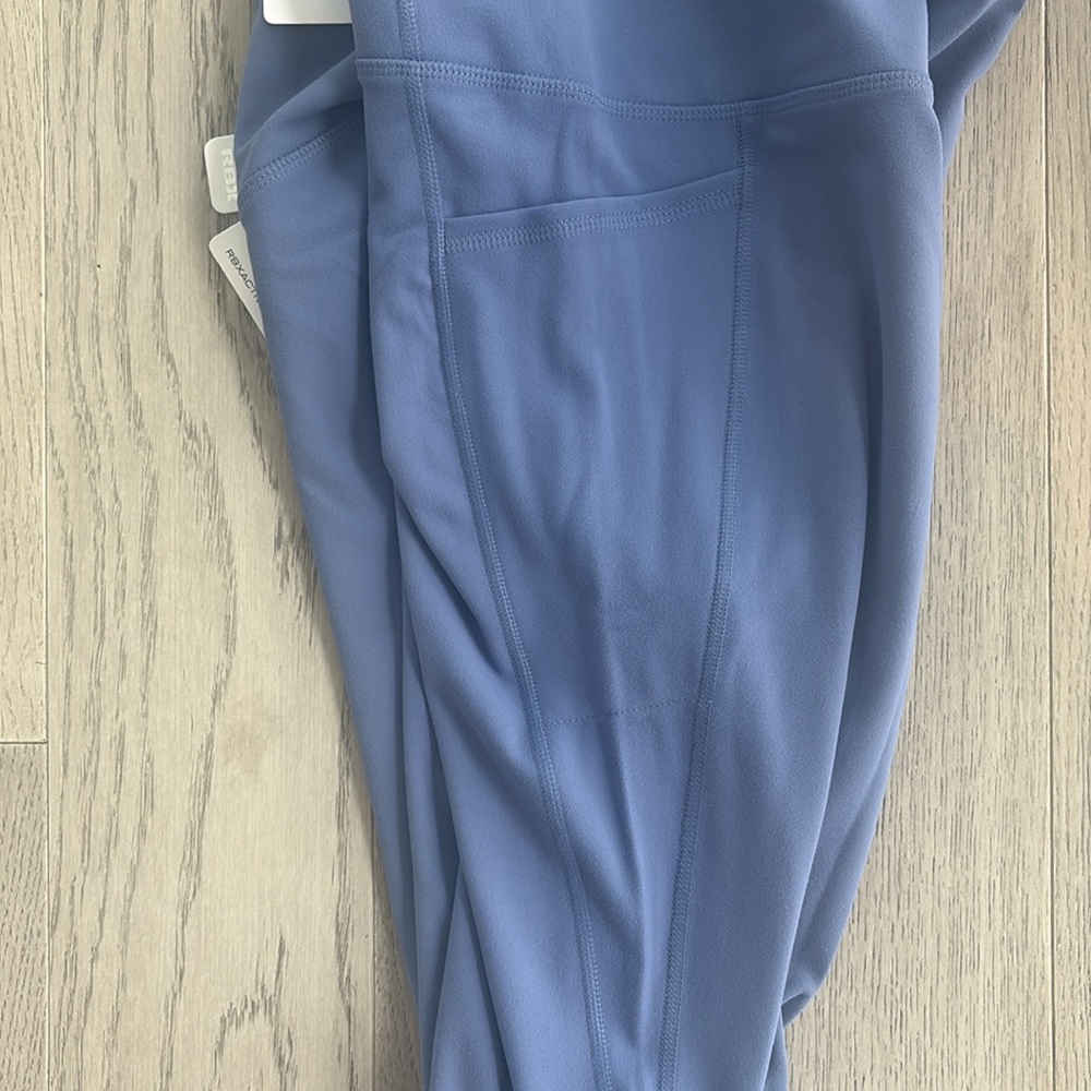 RBX Active Full Length High Waisted Blue Leggings with Pockets XL New - Picture 9 of 11